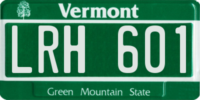 VT license plate LRH601