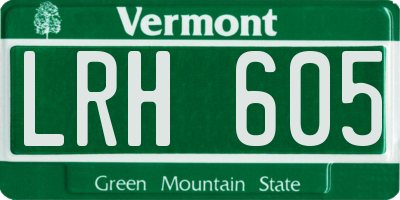 VT license plate LRH605
