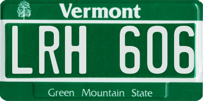 VT license plate LRH606