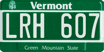 VT license plate LRH607