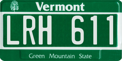 VT license plate LRH611