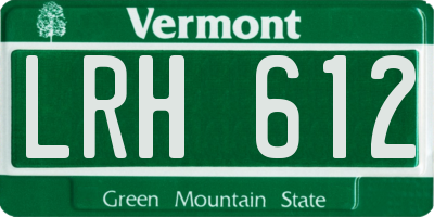 VT license plate LRH612