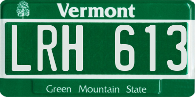 VT license plate LRH613