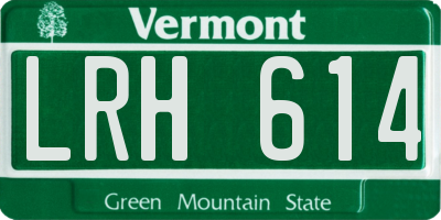 VT license plate LRH614