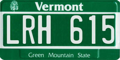 VT license plate LRH615