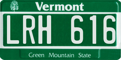 VT license plate LRH616