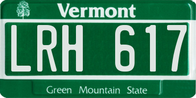 VT license plate LRH617