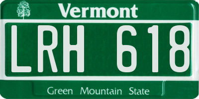 VT license plate LRH618