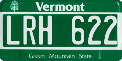 VT license plate LRH622