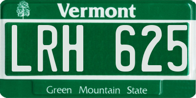 VT license plate LRH625