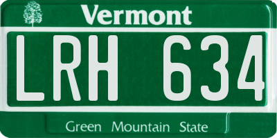 VT license plate LRH634