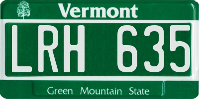 VT license plate LRH635