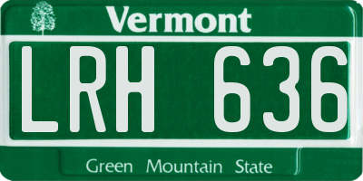 VT license plate LRH636