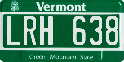 VT license plate LRH638