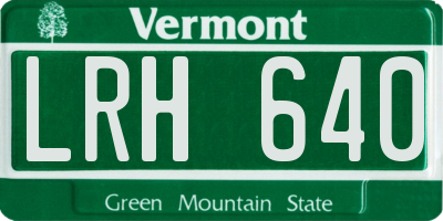 VT license plate LRH640