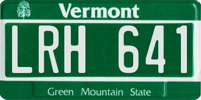 VT license plate LRH641