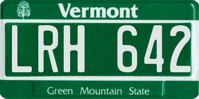 VT license plate LRH642