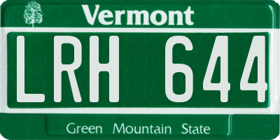VT license plate LRH644