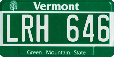 VT license plate LRH646