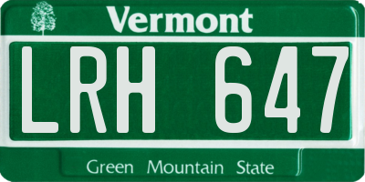 VT license plate LRH647