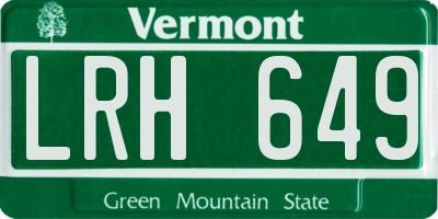 VT license plate LRH649