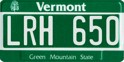 VT license plate LRH650