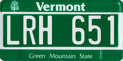 VT license plate LRH651