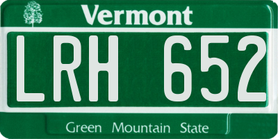 VT license plate LRH652