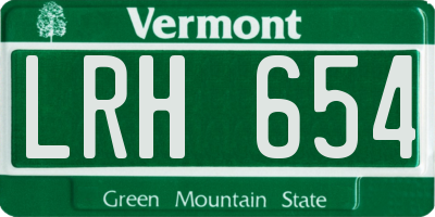 VT license plate LRH654