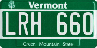 VT license plate LRH660