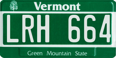 VT license plate LRH664