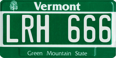 VT license plate LRH666