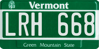 VT license plate LRH668