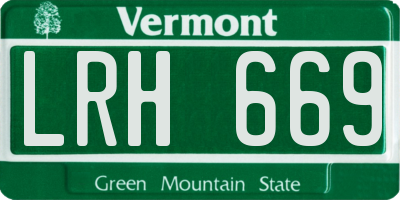 VT license plate LRH669