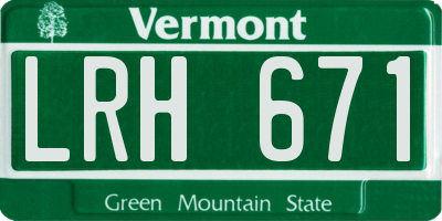 VT license plate LRH671
