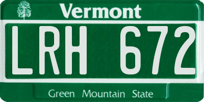 VT license plate LRH672