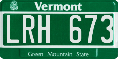 VT license plate LRH673