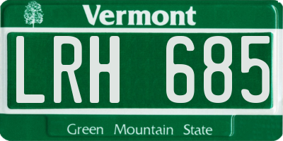 VT license plate LRH685