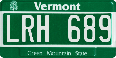 VT license plate LRH689