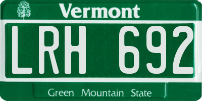 VT license plate LRH692