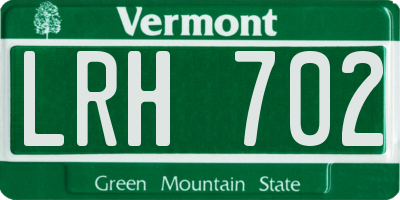 VT license plate LRH702