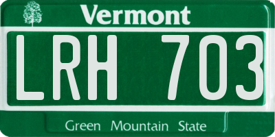 VT license plate LRH703