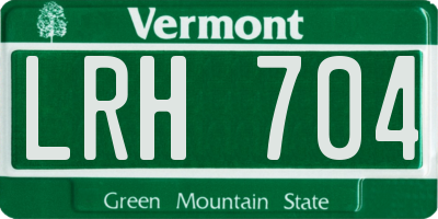 VT license plate LRH704