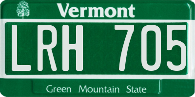 VT license plate LRH705