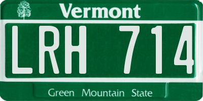 VT license plate LRH714