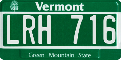 VT license plate LRH716