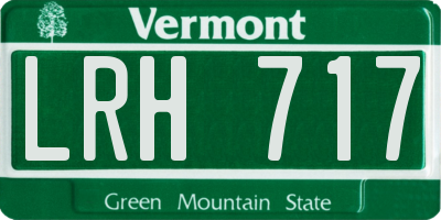 VT license plate LRH717