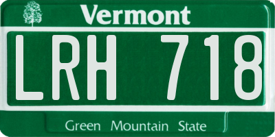 VT license plate LRH718
