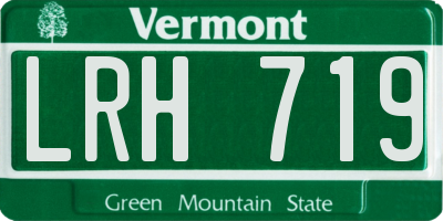 VT license plate LRH719