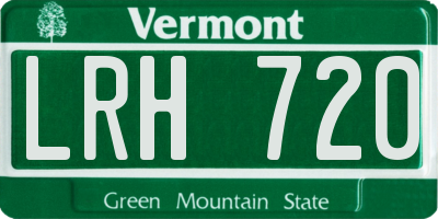 VT license plate LRH720